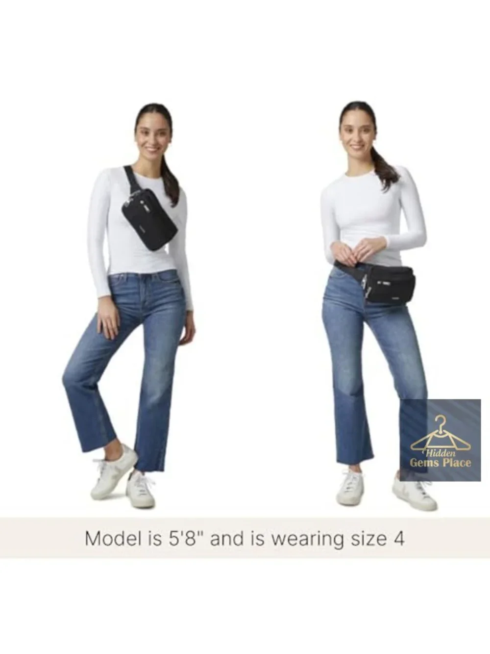 Anti-theft Belt Bag with RFID Protection and Locking Zippers